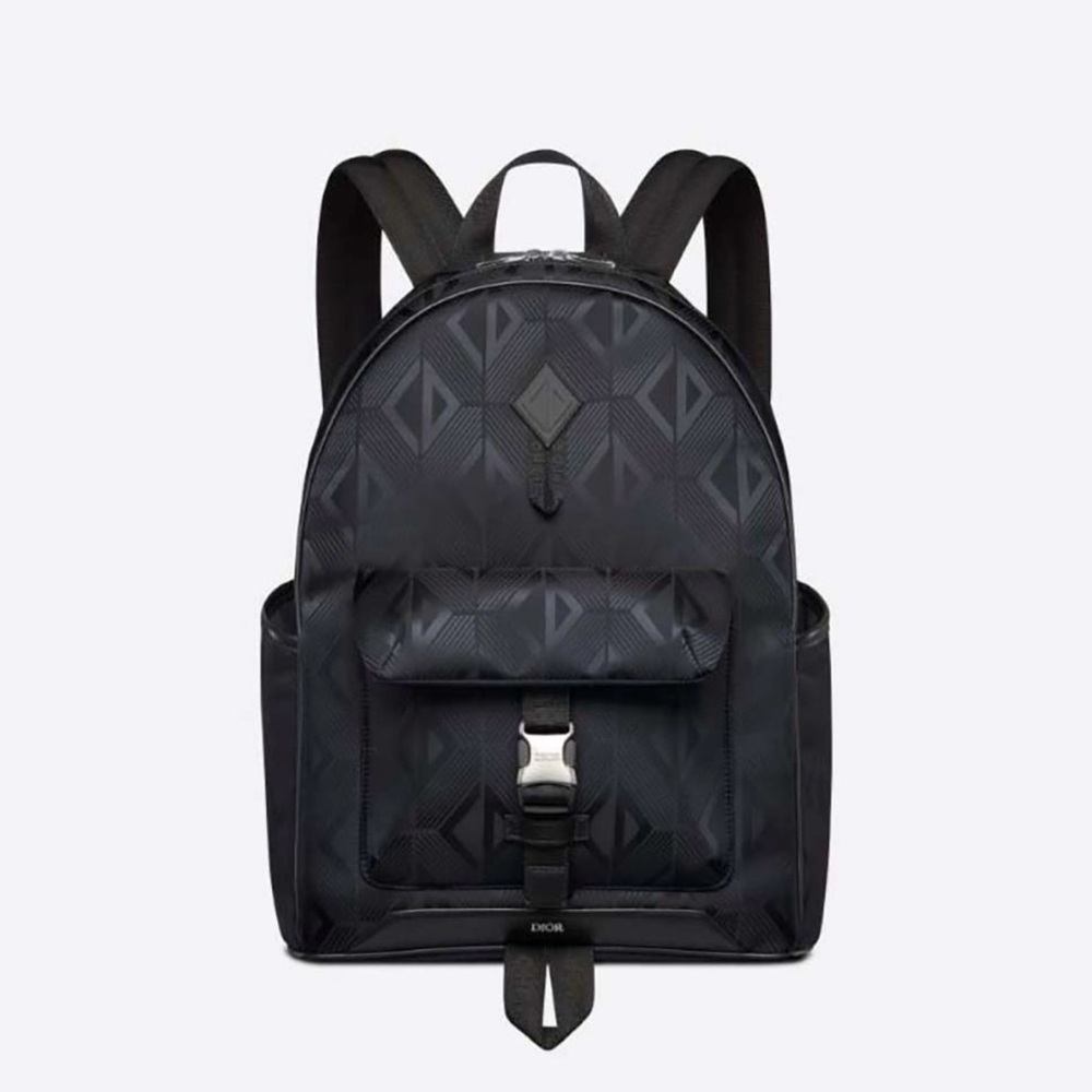 Gently Used Authentic DIOR Men’s CD Diamond Explorer Backpack in Black Nylon
